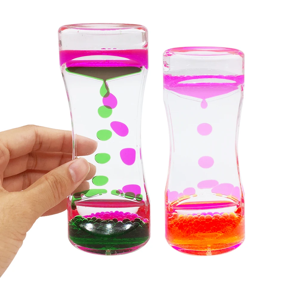 Wholesale Two-color Liquid Oil Leaking Hourglass Timer Decompression Daze Crafts Creative Gift Ornaments