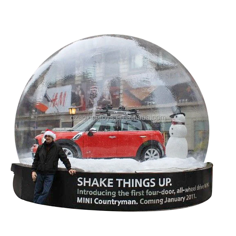 Outdoor Giant Christmas Inflatable Snow Globe With Background,Christmas Advertising Inflatables For Rent