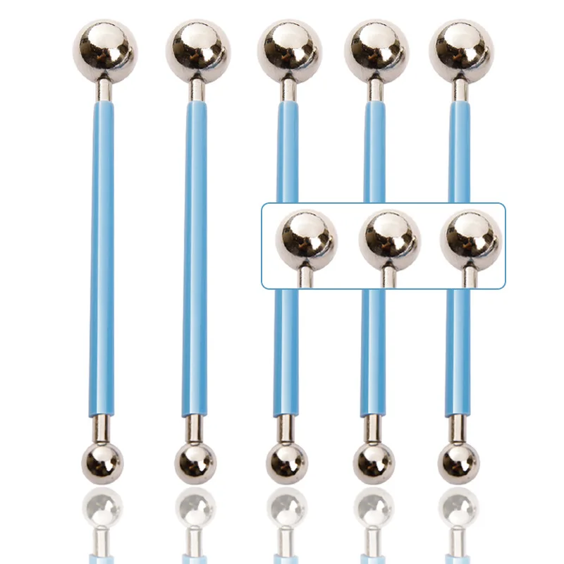 4PCS DIY Double-Ended Metal Ball Sculpture Modeling Stylus Clay Tools Stainless Steel Cake Dotting Tool Set For Decorating