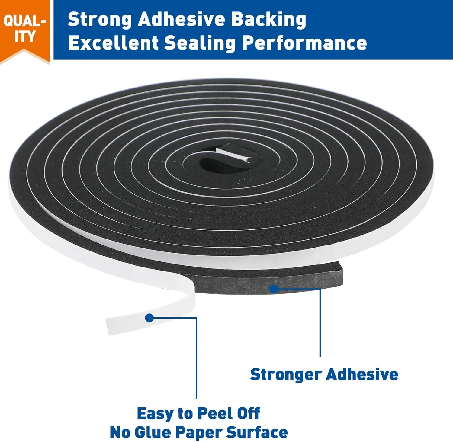 High density insulation self-adhesive tape suitable for sealing doors windows and air conditioners