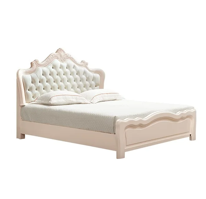 Stable White Double Room Wood Furnitures Bedroom Sets Single Bed Wooden