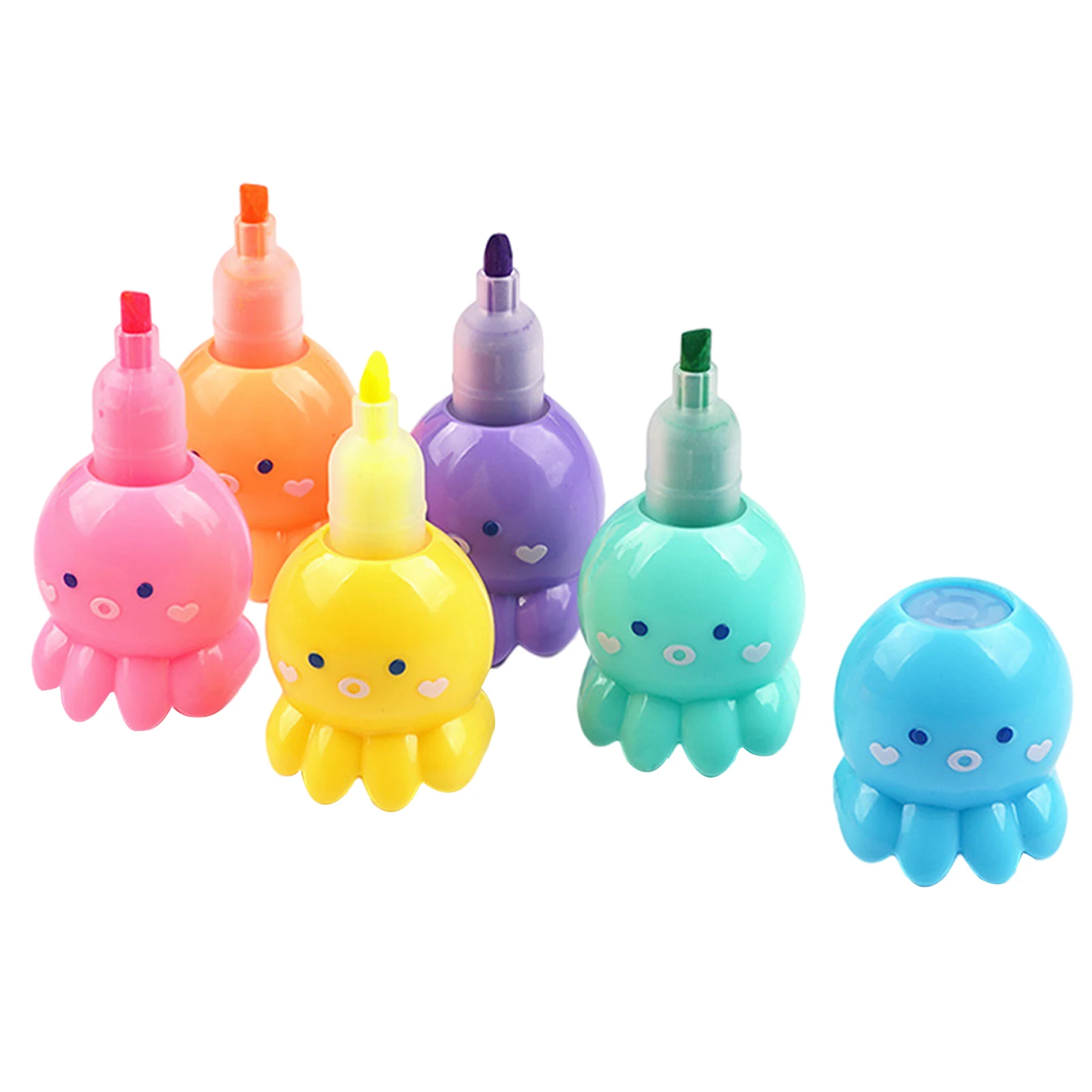 Creative Cute Cartoon Marker Pen Colorful Octopus Shaped Doodle Marker Pen for Students