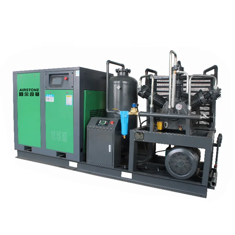 High Pressure 30 Bar 40 Bar Gas Booster Type Screw Air Compressor For PET Bottle Blowing Machine