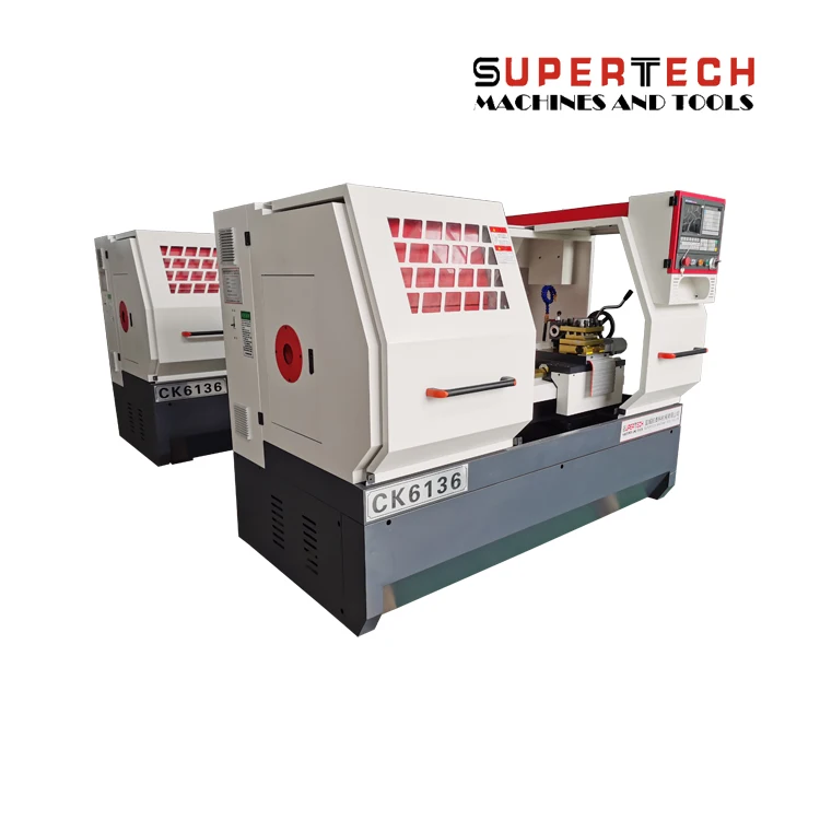 Supertech CK6136  Inclined Bed CNC Lathe China CNC lathe Horizontal Bed CNC Lathe Machine cheap price