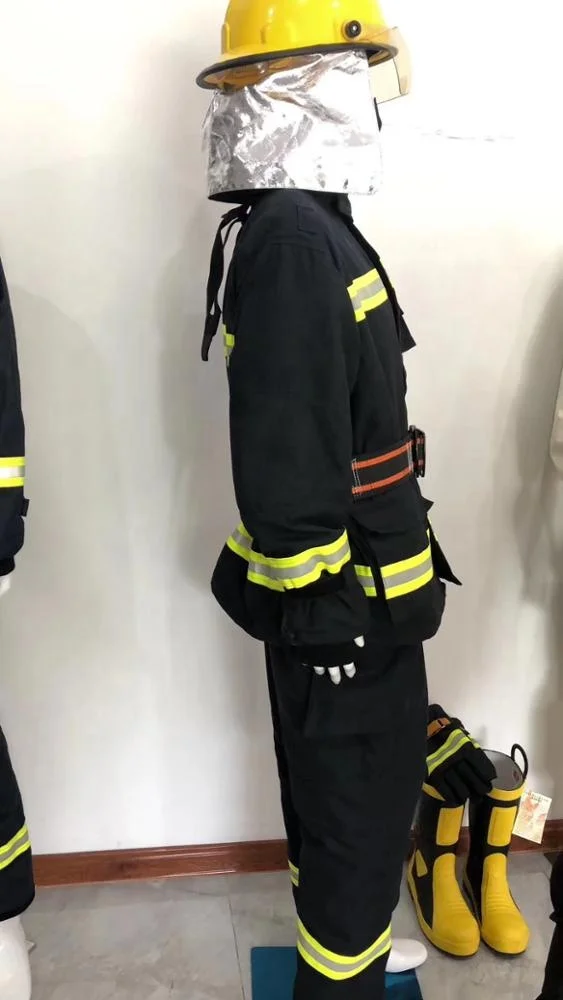 MKF-04 carbon fiber heat insulation firefighting fireman suit with helmet hood boot glove and belt