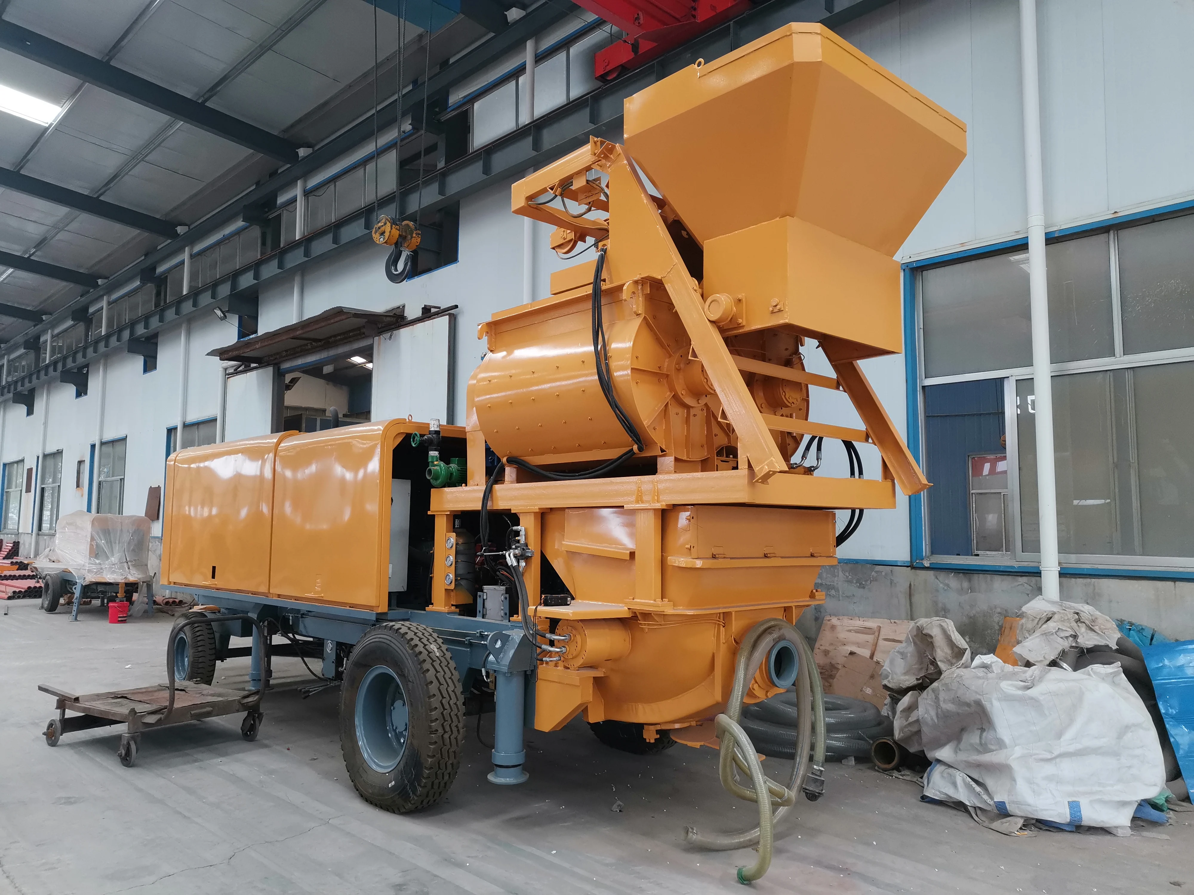 Factory supply 40m3/h forced diesel mobile concrete pump pumpcrete with mixer for hot sale