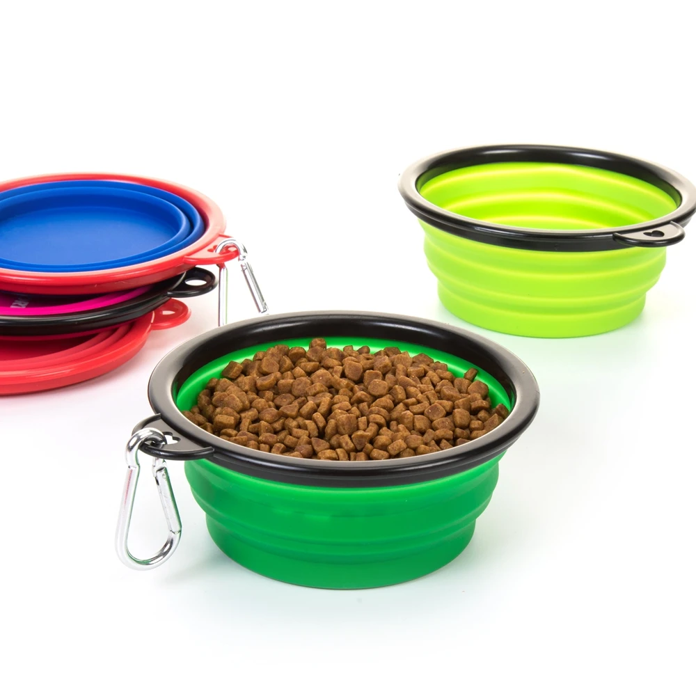 Hot Sale silicone collapsible dog food pet bowl