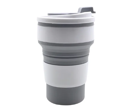 Custom 350ml Outdoor Collapsible Folding Silicone Travel Coffee Mug Cup Foldable