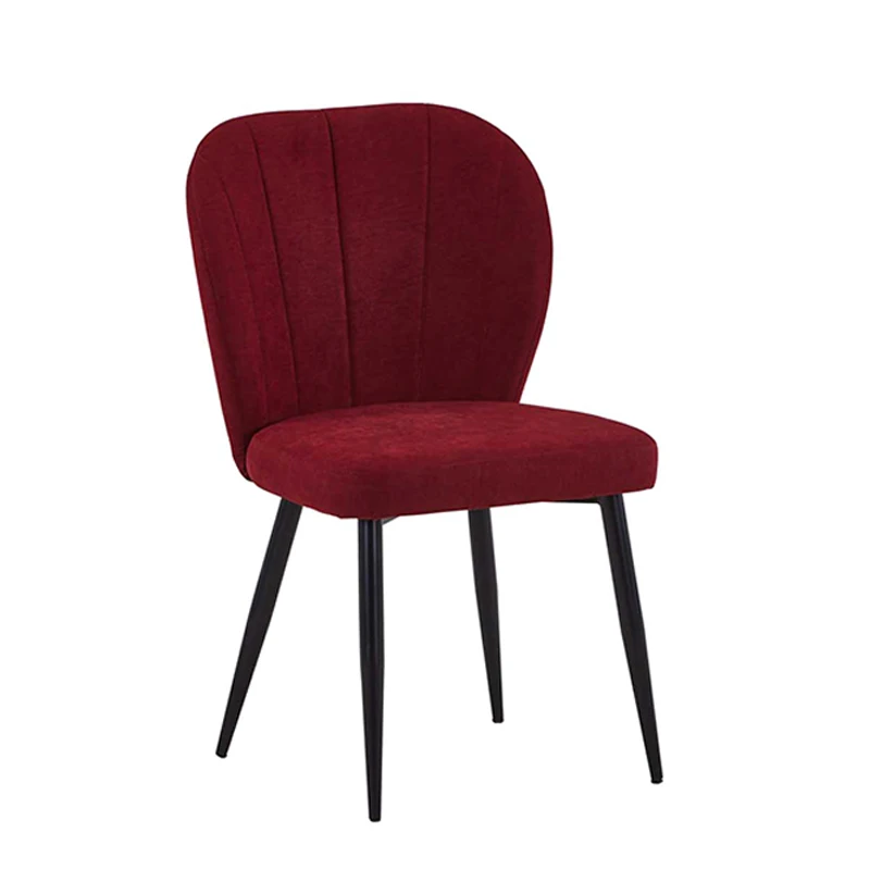 Hot Sale Dining Room Furniture modern nordic dining chair red reception chair fabric restaurant chairs