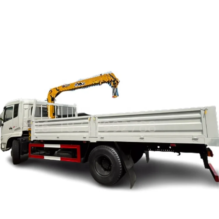 HOWO 4x2 4x4 dump truck chassis mounted a 3.2tons to 5tons stif boom telescopic crane vehicles for sales cheap price