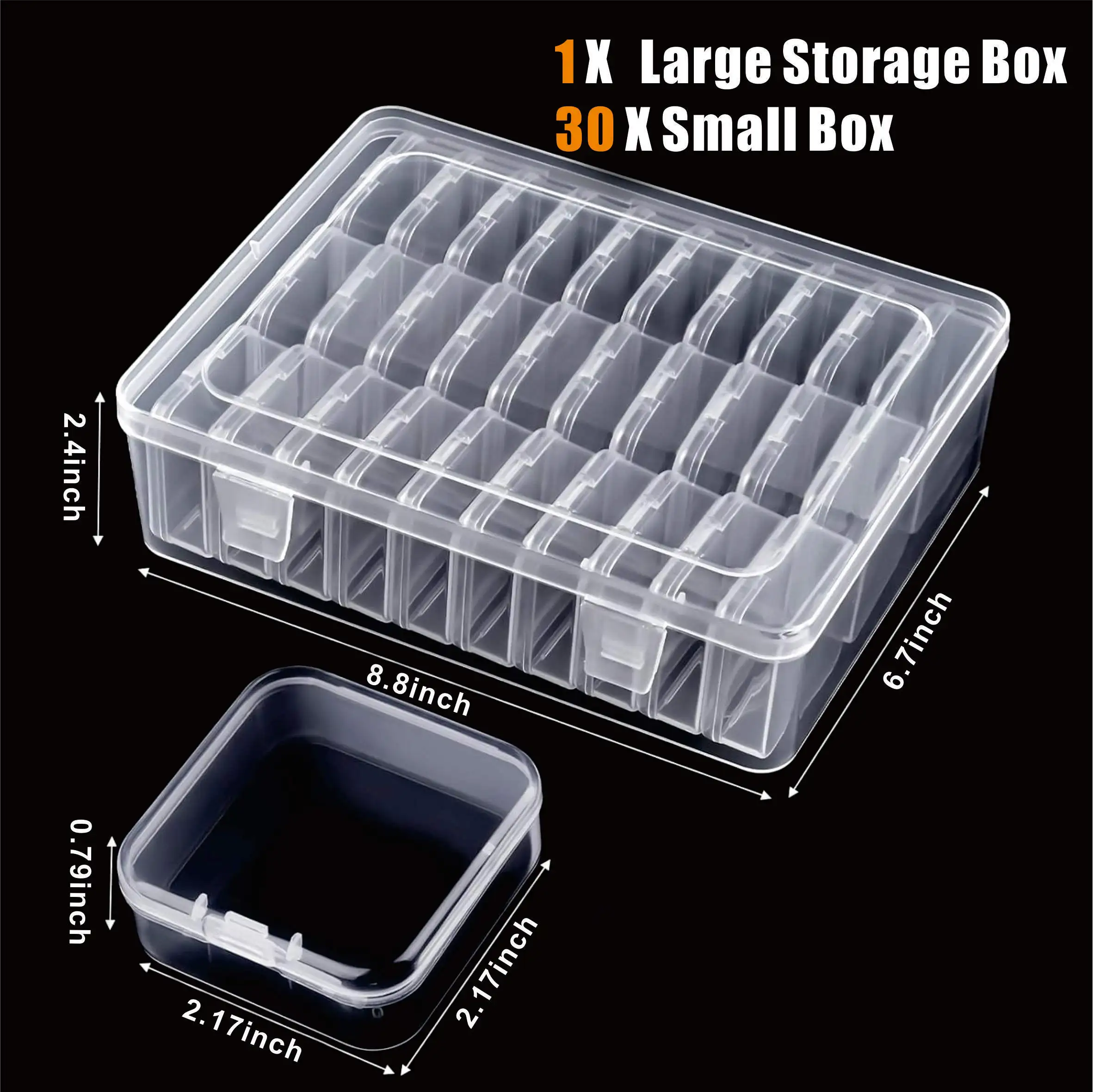 31Pcs Small Bead Organizers and Storage Plastic Cases Mini Clear Bead Storage Containers Boxes