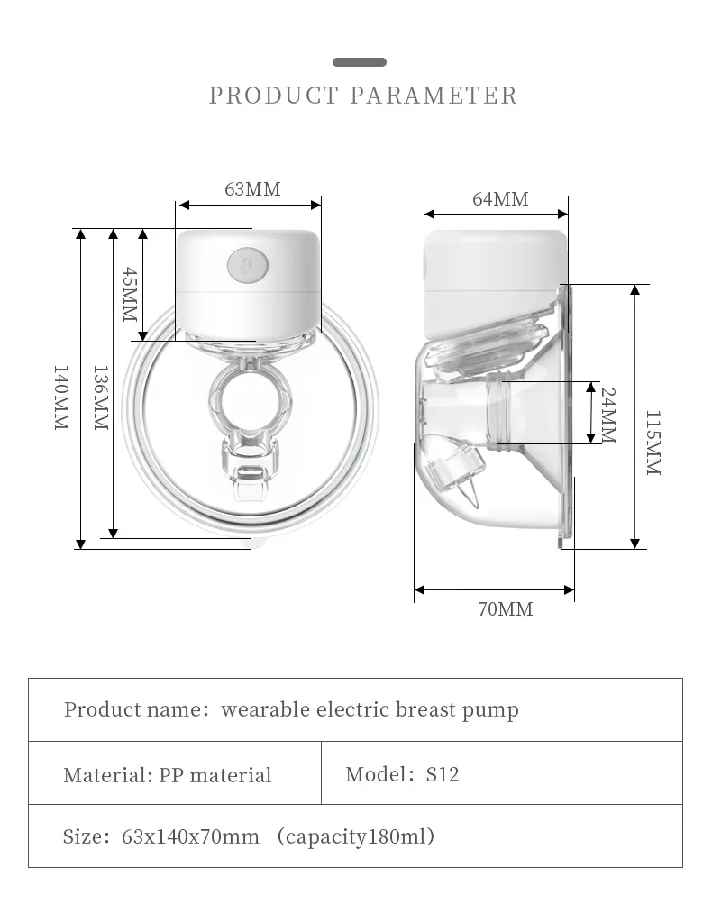 Popular wearable breast  pump USB Rechargeable Wearable Electric Breast Pump , Pumping Milk for Breastfeeding with LCD