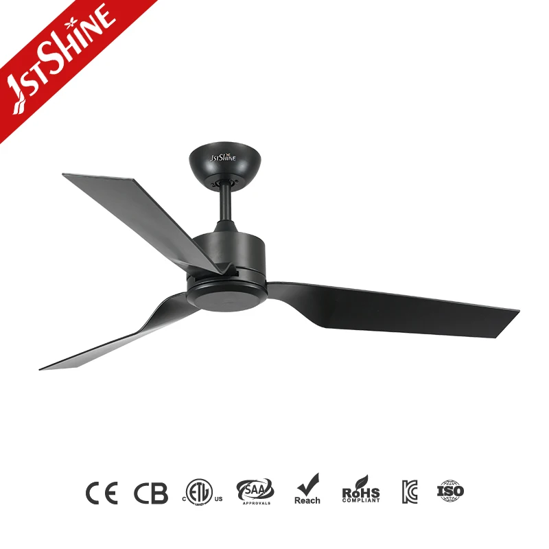 1stshine Ceiling Fan Industrial 52 Inches Black Abs Blades Dc Motor Remote Control Ceiling Fan
