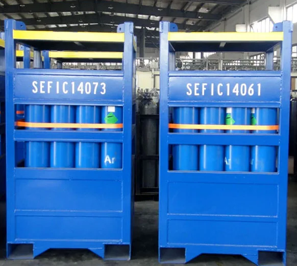 Customized Oxygen Argon Nitrogen CO2 Industry Gas Cylinder Rack/Bundle/Cluseter for 40L 50L Gas Cylinder