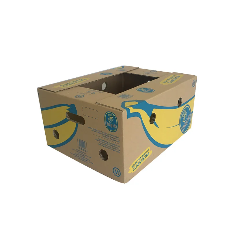 Customized banana Kraft paper carton cardboard fruit box with your brand