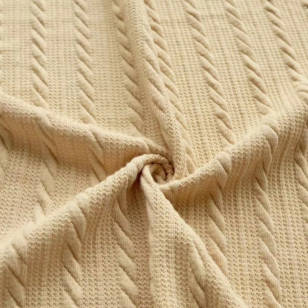 Autumn and winter vintage pleated twisted twist Diamond Lattice Diamond thick needle sweater hat shawl knitted wool fabric