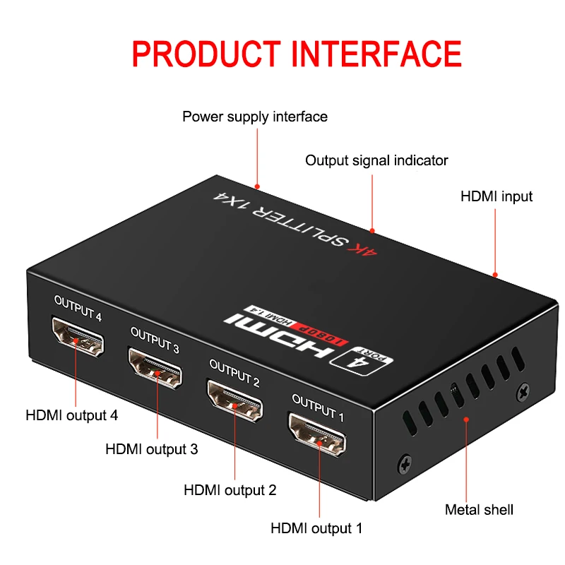 1 To 4 HD MI Splitter V1.4b  4KX2K 30Hz Splitter Hd mi