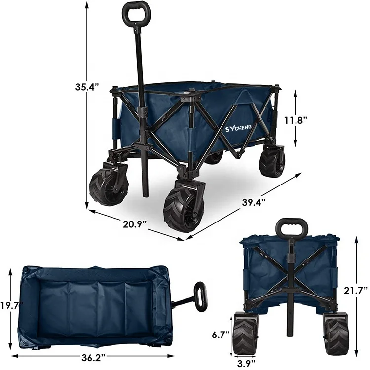 Hot Sale Garden Camping Foldable Trolley Utility Wagon Portable Trolley Cart for Camping Beach outdoor garden folding wagon