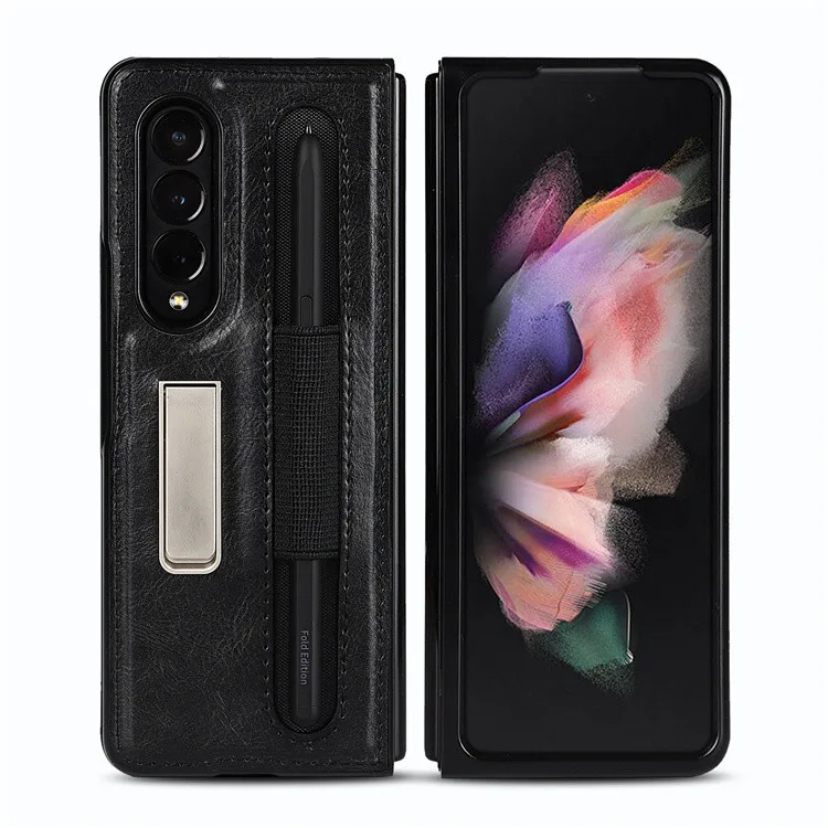 Luxury Private Label Brand Leather Case for Samsung Galaxy Z fold 3 Z3 Fold Case with S pen Storage
