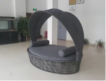 Outdoor Rattan Bed Leisure Garden Courtyard Beach Bed Home Bath House Hotel Leisure Garden Rattan Bed Sofa