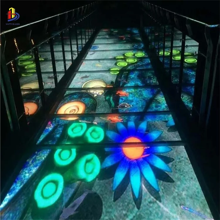 Virtual scene 3D interactive glass bridge laminated glass