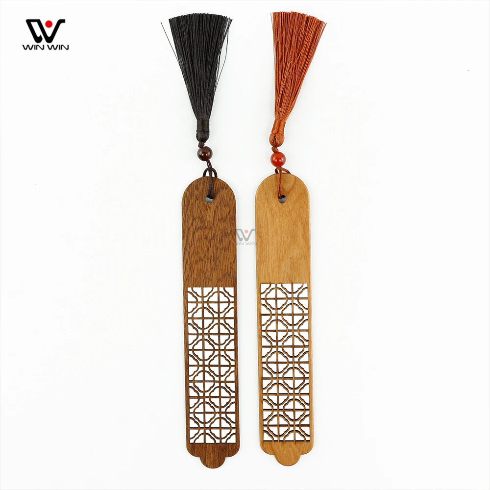 Custom Chinese Style Wooden Bookmarks Hollow Bookmark Bookends For Gifts Chinese Gifts