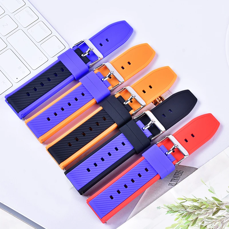 silicone Luxury watch bands straps 20mm 22mm for TAG Heuer samsung galaxy HUAWEI WATCH 4 Pro GT4 fit 3 Omega band