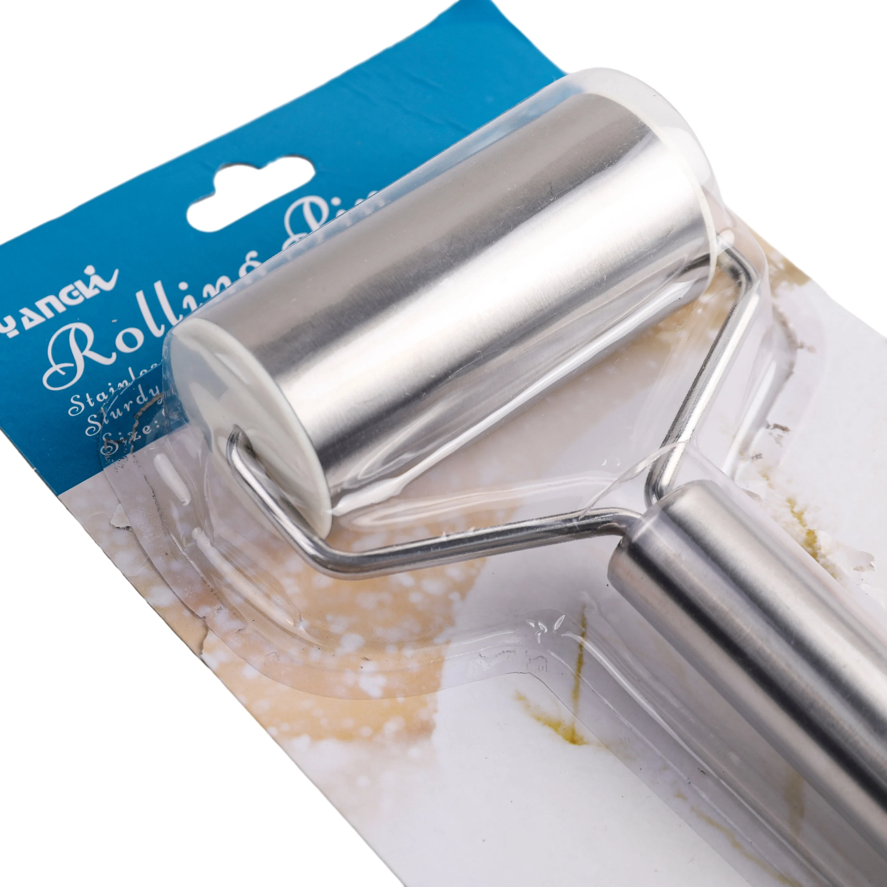 Customized Kitchen Gadget T-Shaped Stainless Steel Rolling Pin Pastry Baker Roller for Cake