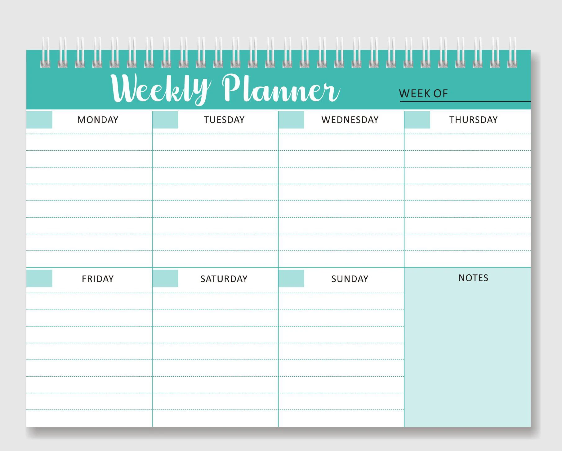 A5 Еженедельный ежедневный блокнот 52 листа список дел с индивидуальным логотипом органайзер в стиле