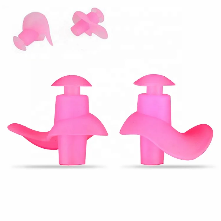 Pink brand new soft silicone earplugs for swimming swimmer swimming earplug set