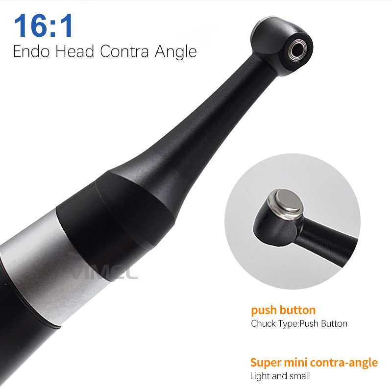 Wireless Electric Endo Motor LED 16:1 MinI Contra Angle Head Endo Motor Can Use with Apex for Endodontic Root Canal Rotary Files