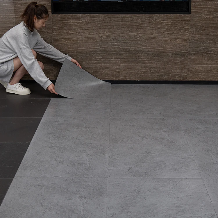 Basement Gym Flooring Vinyl Plank TAP & GO Moisture Slip and Wear Resistant Peel-Off Vinil Flooring