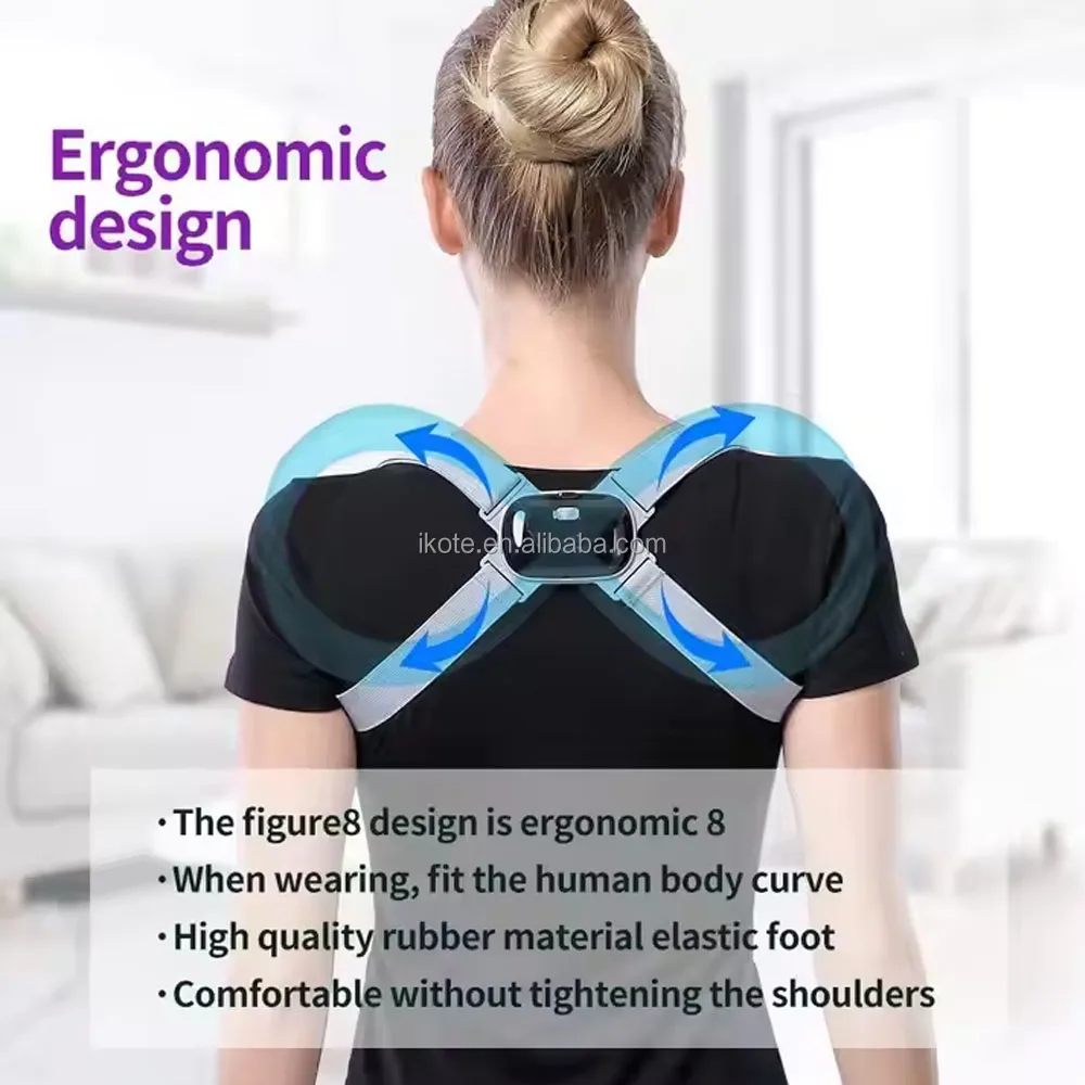 New LCD Smart Sensing Shoulder Back Straightener Support Vibration Reminder Sitting Posture Corrector