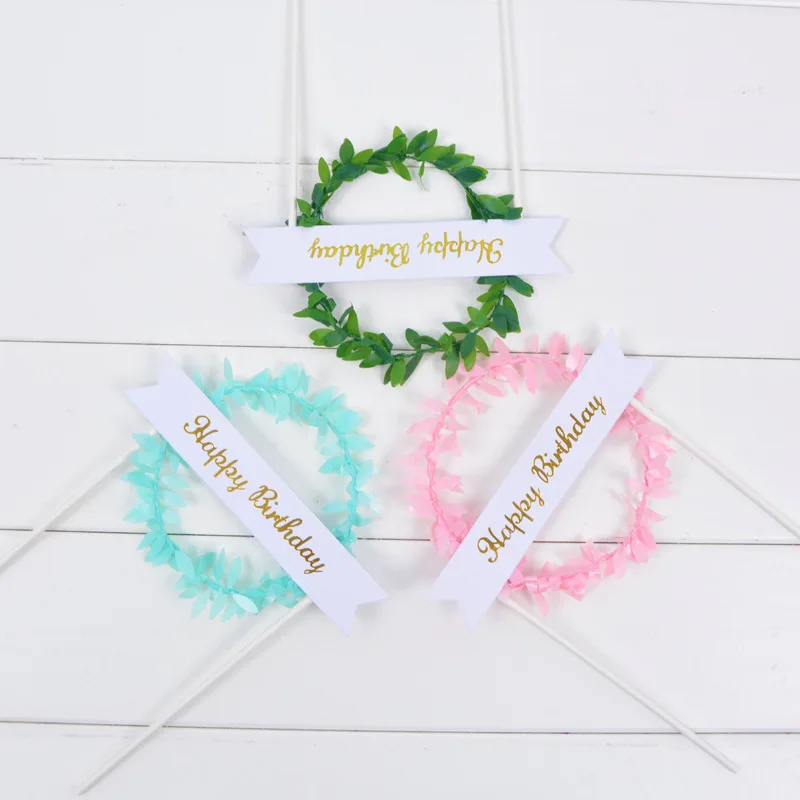 Kids happy valentines day wedding christmas acrylic happy birthday cake topper paper customised wholesale decoration