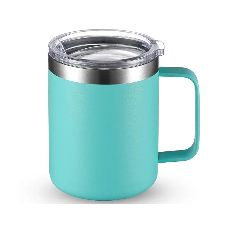 Stainless Steel Coffee Mug 10 oz, Vacuum Insulated Tumbler with Handle, Double Wall Tumbler Cup with Lid Camping