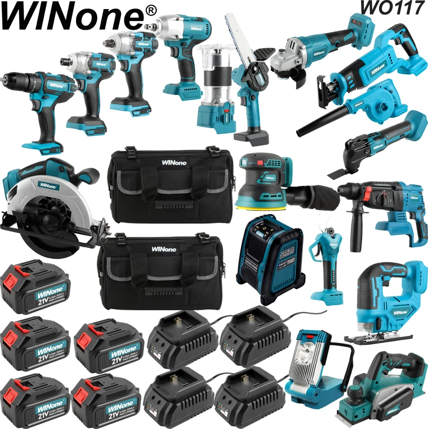 Набор розеток Winone 18 шт. в одном 3 0 А/ч 4 5 20 В 21 makas lxt1500 15 инструментов набор электроинструментов