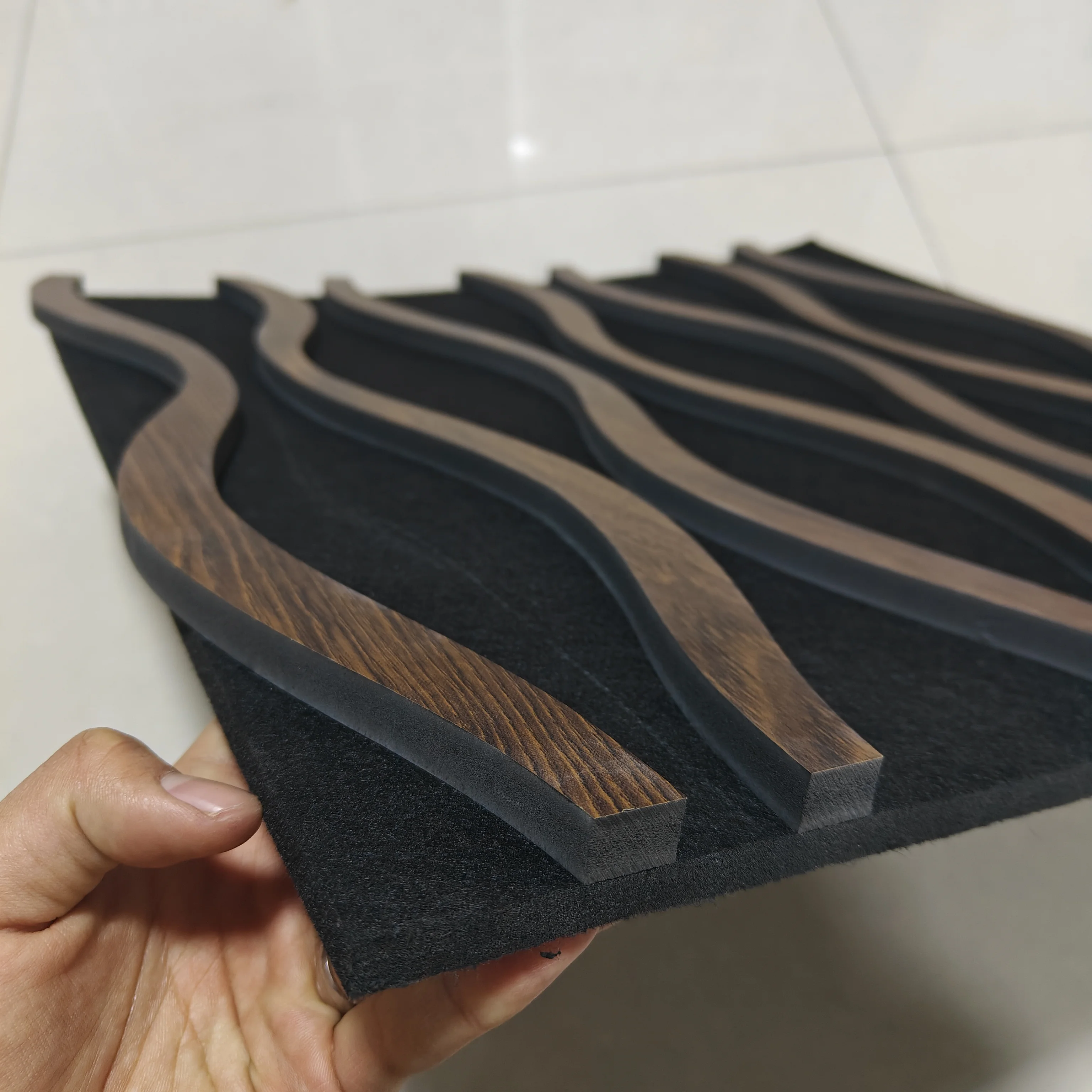 Adhesive Polyester Acoustic Panels Wood Wall Panelling Boiserie Wood Wall Board Panel