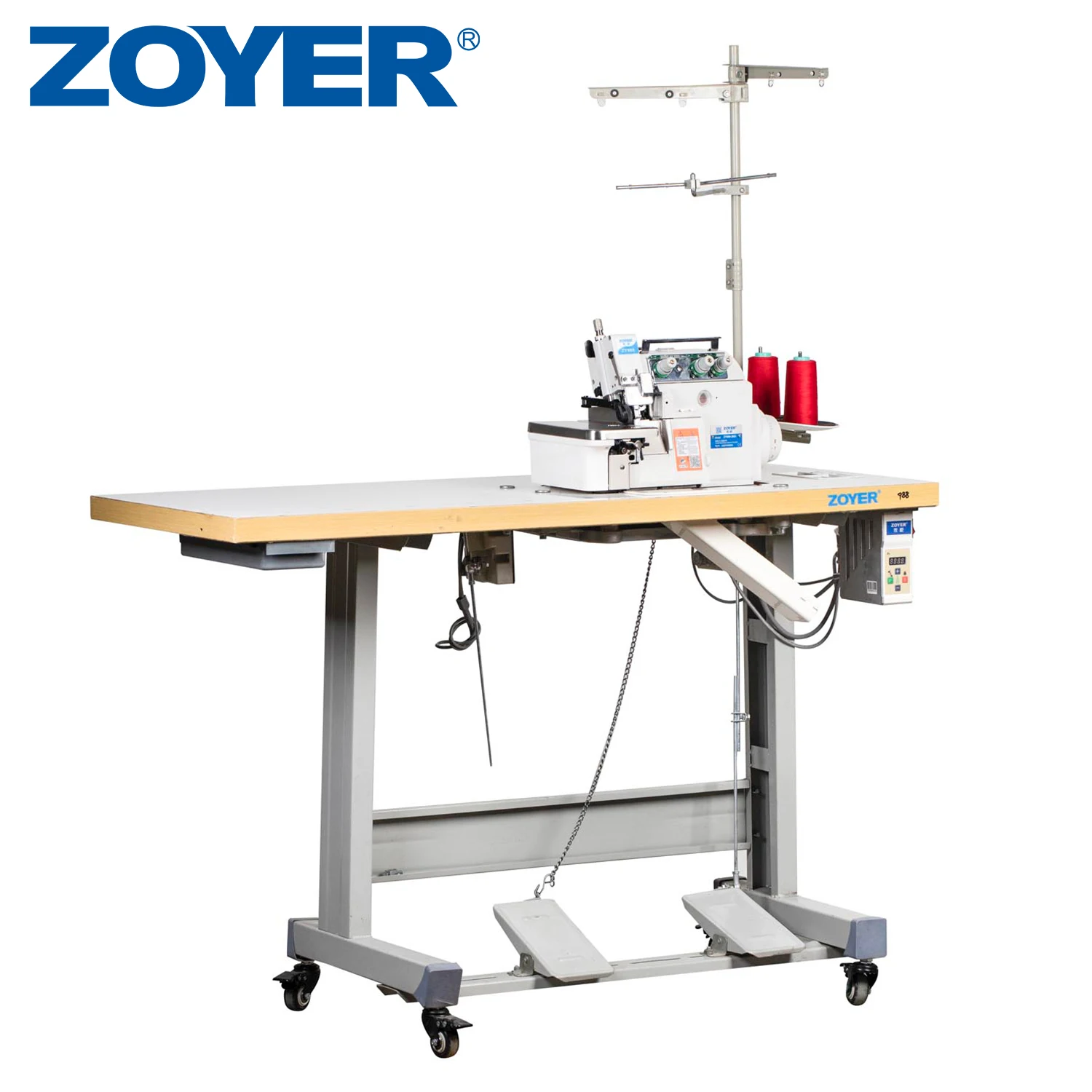 ZY988-3MD автоматическая швейная машина Zoyer новая промышленная фабрика три нити с ручным механизмом подачи закрывающим шов