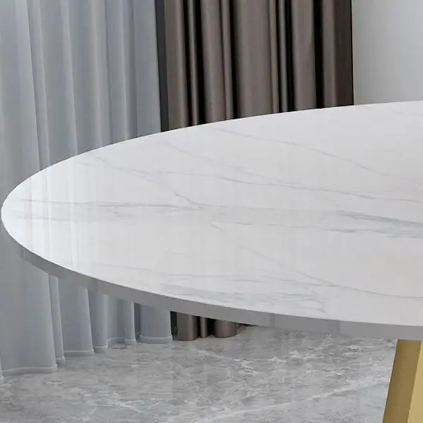Euro Modern Luxury Easy Clean Kitchen Home Living Dining Room Hotel Restaurant Furniture White Small Round Marble Dining Table