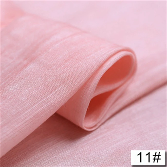 Good Texture  hemp blend Solid Color Pattern Silk Linen Fabric  for Dress and Clothes