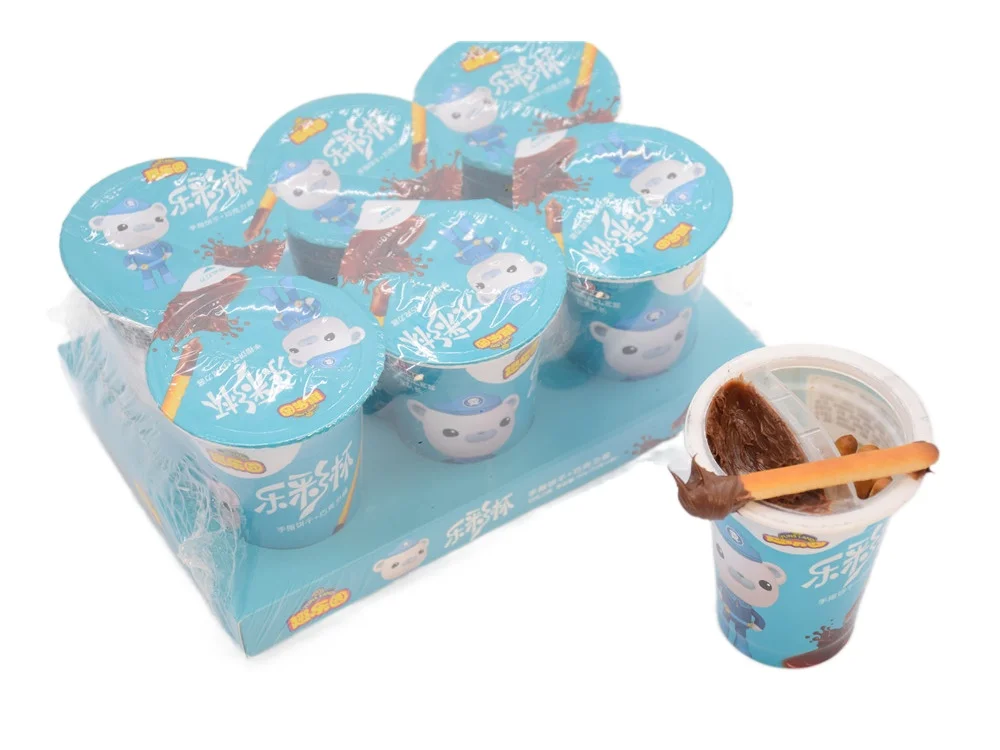 OEM Cookies Chocolate Coated Biscuits Strawberry Cream Mini Lady Finger Biscuits Custom Chocolate Wafer Stick Biscuit Snack Cup