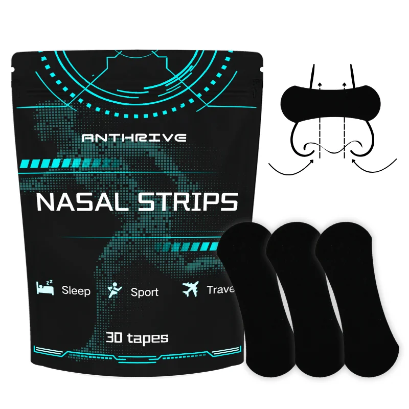 Anthrive Customized Scent Lavender Nasal Breathing Nose Tape Strips Better Breath Stop Snoring Black Nasal Strip in stock