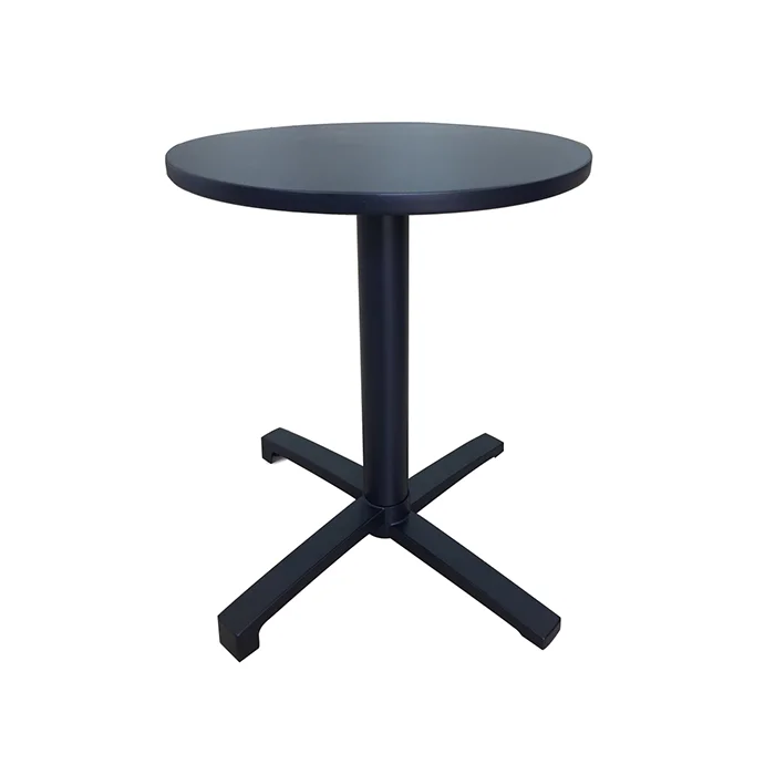 Outdoor Metal Tables Aluminum Black Small Round Table For Coffee Restaurant
