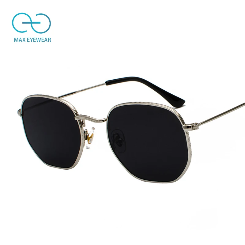m7006 trendy polygon vintage uv400 shades eyewear unisex small metal glasses men women Retro round gold frame sunglasses