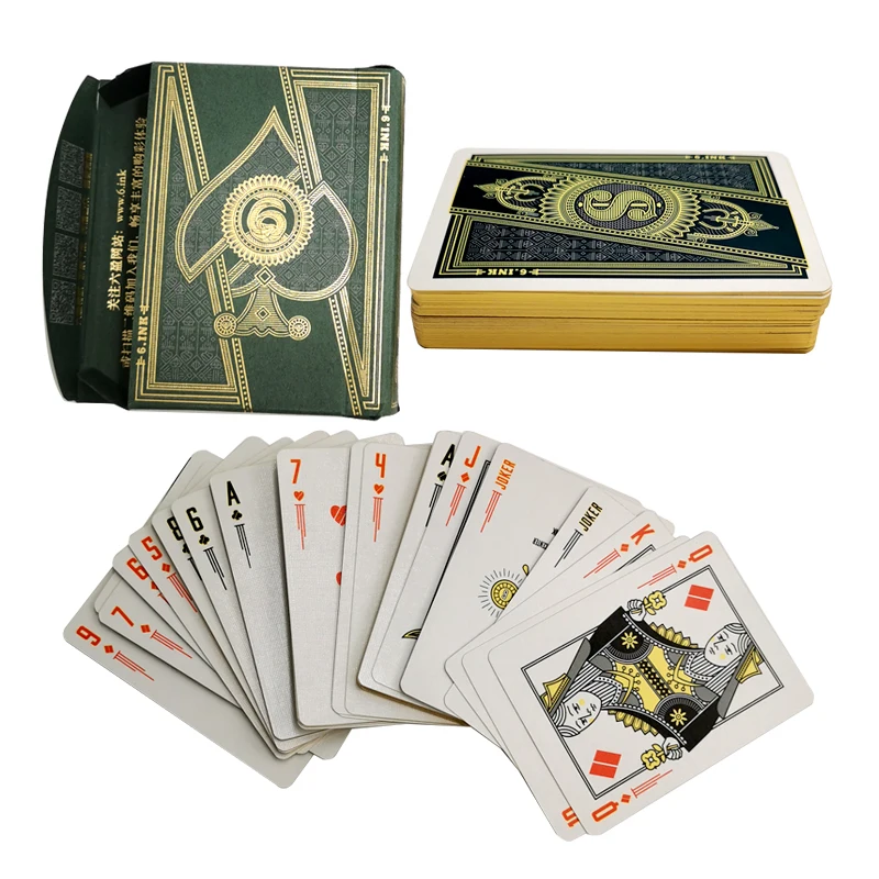 Custom logo Playing Cards Manufacturer Recycled Paper plastic PVC Adult Game Cards Casino Poker Tin Leather box for drink party