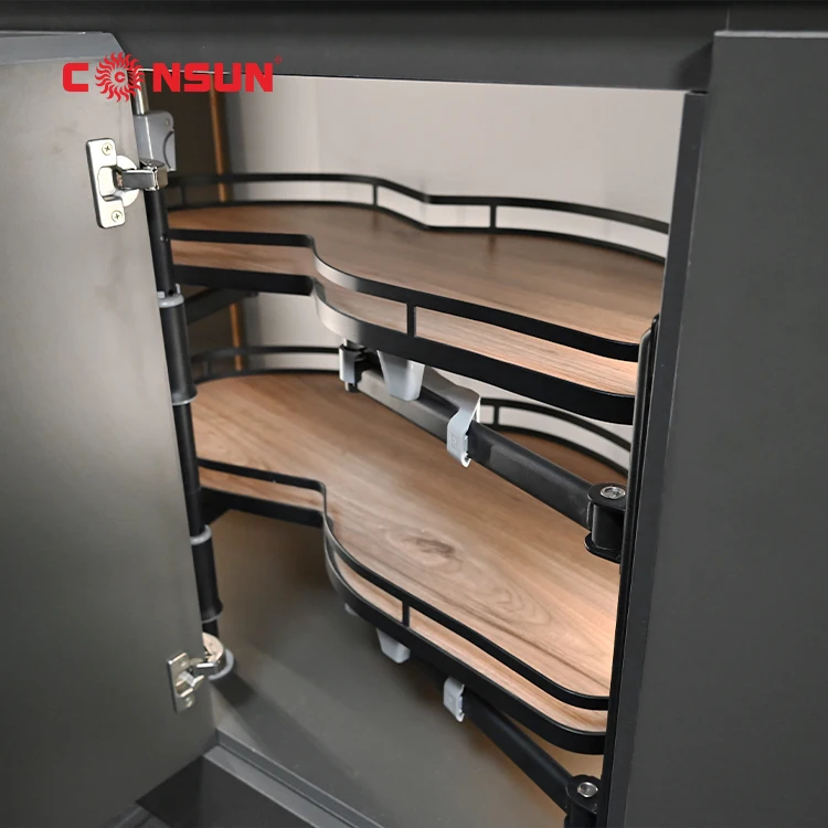 Cabinet Accessories drawer shelf revolving saucer S Corner kitchen storage cabinet revolving basket