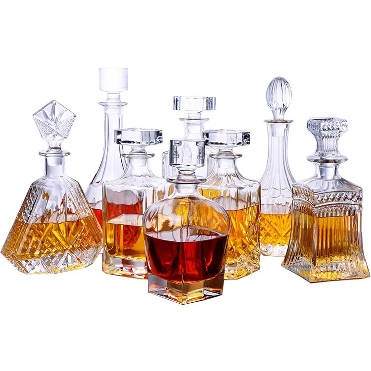 
Wholesale Customized Liquor Whiskey and Wine Decanter Set. Lead free Decanter Bottle with Stopper 