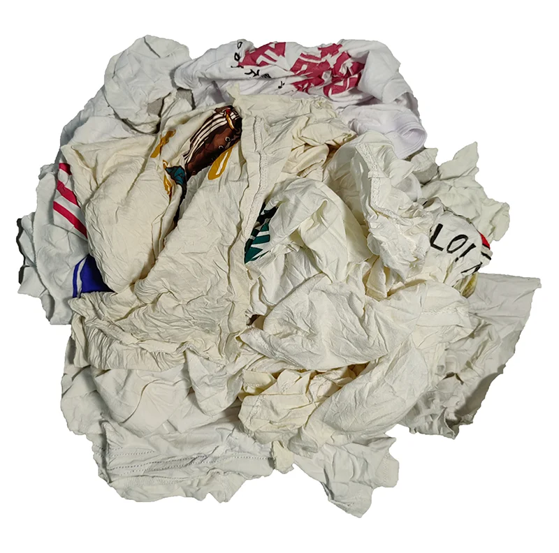 Xiamen Отличные Высококачественные промышленные ткани, режущие части, белая футболка, чистящая тряпка от пота, белая хлопковая тряпка с принтом