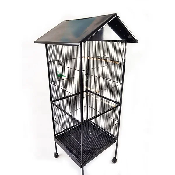 Metal bird cages with drinking water tanks can be used indoors and outdoors