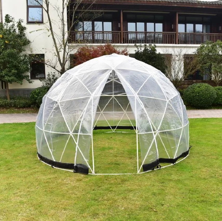 Transparent PVC own yard leisure activity tent dome watching stars dinner party pvc skeleton spherical tent